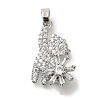 Brass Micro Pave Cubic Zirconia Pendants LS-KK-B122-03B-P-1