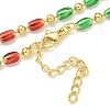 Brass Enamel Column Link Chain Necklaces NJEW-H039-07G-1