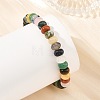 8MM Natural Mixed Gemstone Rondelle Heishi Beads Stretch Bracelets BJEW-JB14425-2