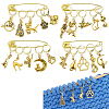 4Pcs 4 Styles Alloy Pendant Locking Stitch Markers HJEW-PH02473-1