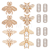 WADORN 8 Sets 4 Style Bee Theme Zinc Alloy Bag Decorative Clasps PURS-WR0001-20-1