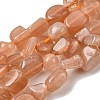 Natural Peach Moonstone Beads Strands G-P601-A19-02-2