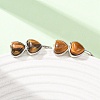 Valentine's Day Heart Natural Tiger Eye Stud Earrings EJEW-T053-01P-11-2