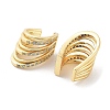Brass Micro Pave Cubic Zirconia Cuff Earrings EJEW-D088-10G-2
