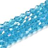 Transparent Electroplate Glass Beads Strands GLAA-F029-2mm-A19-1