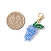 Glass Seed Beaded Grape Pendant Decoration HJEW-MZ00158-01-3