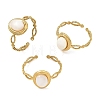 304 Stainless Steel Shell Cuff Open Rings RJEW-JR01111-01-3