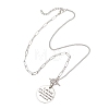 Alloy Disc with Word Pendant 304 Stainless Steel Mixed Chain OT Necklaces NJEW-JN05867-4