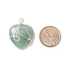Natural Green Aventurine Pendants PALLOY-JF01663-02-4