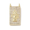 Religion Brass Micro Pave Clear Cubic Zirconia Pendants KK-L268-026G-01-1