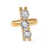 304 Stainless Steel Micro Pave Cubic Zirconia Open Cuff Rings for Women RJEW-K258-12B-G-4