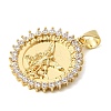 Brass Micro Pave Clear Cubic Zirconia Pendants KK-Z150-22G-06-2