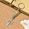 Chakra Natural Lava Rock & Alloy Tree of Life Pendant Keychain KEYC-JKC00644-01-2