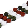 Natural Canada Jade & Red Jasper & Rainbow Moonstone Beads Strands G-T144-17A-01-4