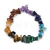 Chakra Natural Mixed Gemstone Chips Stretch Bracelets for Women BJEW-JB11633-01-2