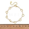 Brass Open Jump Rings & Potato Natural Cultured Freshwater Pearl Link Bracelets for Women BJEW-JB14114-4