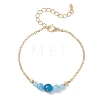 Natural Apatite Round Beads link Bracelets BJEW-JB13172-02-2