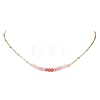 Dyed Natural Malaysia Jade Faceted Rondelle Beaded 304 Stainless Steel Satellite Chain Necklaces for Women NJEW-JN05783-01-2