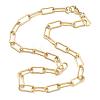 Vacuum Plating 304 Stainless Steel Paperclip Chain Necklaces STAS-A051-07G-1