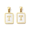 Ion Plating(IP) 304 Stainless Steel Pave Shell Pendants X-STAS-G327-01G-T-1