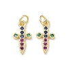Brass Micro Pave Cubic Zirconia Pendants KK-P350-03G-1