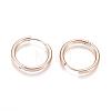 Ion Plating(IP) 304 Stainless Steel Huggie Hoop Earrings EJEW-F111B-21mm-RG-2