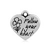 Heart with Word Follow Your Heart 316 Stainless Steel Pendants X-STAS-I061-146-1