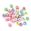 Printed Handmade Polymer Clay Beads CLAY-I016-08A-1