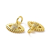 Brass Micro Pave Clear Cubic Zirconia Charms KK-E068-VF069-3