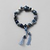 Polyester Tassel Cord Charm Bracelets BJEW-WH0016-103-1