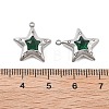 304 Stainless Steel Micro Pave Cubic Zirconia Pendants STAS-Z121-44P-2