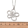 304 Stainless Steel Flower Pendant Cable Chain Necklaces for Men Women NJEW-K308-05B-P-5
