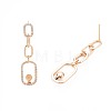 Brass Micro Pave Clear Cubic Zirconia Stud Earring Findings KK-S364-149-5