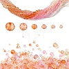 6 Styles Gradient Color Transparent Painted Glass Beads Strands DGLA-YW0001-28T-1
