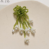 Handmade Glass Seed Beads Flower Tassel Stud Earrings FS-WG63232-07-1