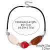 Resin Geometric Oval Beaded Necklaces with Black Waxed Cord and Alloy End Chains WG4F80F-02-1