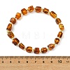 Natural Amber & Non-magnetic Synthetic Hematite Beaded Stretch Bracelets for Women Men BJEW-JB13737-4