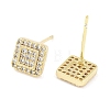 Brass Micro Pave Clear Cubic Zirconia Studs Earring EJEW-S217-G21-2