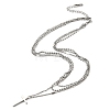 304 Stainless Steel Rope & Ball & Curb Chains Triple Layer Necklaces BJEW-K257-02P-2