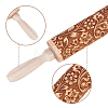 Flower Print Wood Rolling Pin AJEW-WH0528-06-3