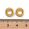 Flower Brass Clear Cubic Zirconia European Beads KK-D228-24G-2