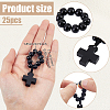 25Pcs Wood Cross & Round Beads Finger Rings RJEW-NB0001-09A-2