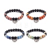 Round Natural Mixed Gemstone Beads Stretch Bracelet BJEW-JB06966-1