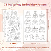 4 Sheets 11.6x8.2 Inch Stick and Stitch Embroidery Patterns DIY-WH0455-158-2