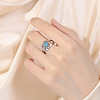 Oval Brass with Synthetic Turquoise Finger Rings FS-WG5DC9A-01-4