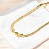 Brass Flat Snake Chain Necklaces NJEW-A042-02G-01-2