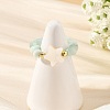 2Pcs Glass with Natural Freshwater Shell Beads Rings RJEW-JR01114-2