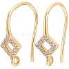 10Pcs Brass Micro Pave Clear Cubic Zirconia Earring Hooks KK-BBC0008-73-1