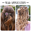 20Pcs 5 Styles Iron Snap Hair Clips with Tibetan Style Alloy Round Trays MAK-TA0001-45-8