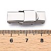 Non-Tarnish Smooth Surface 201 Stainless Steel Watch Band Clasps X-STAS-R063-64-3